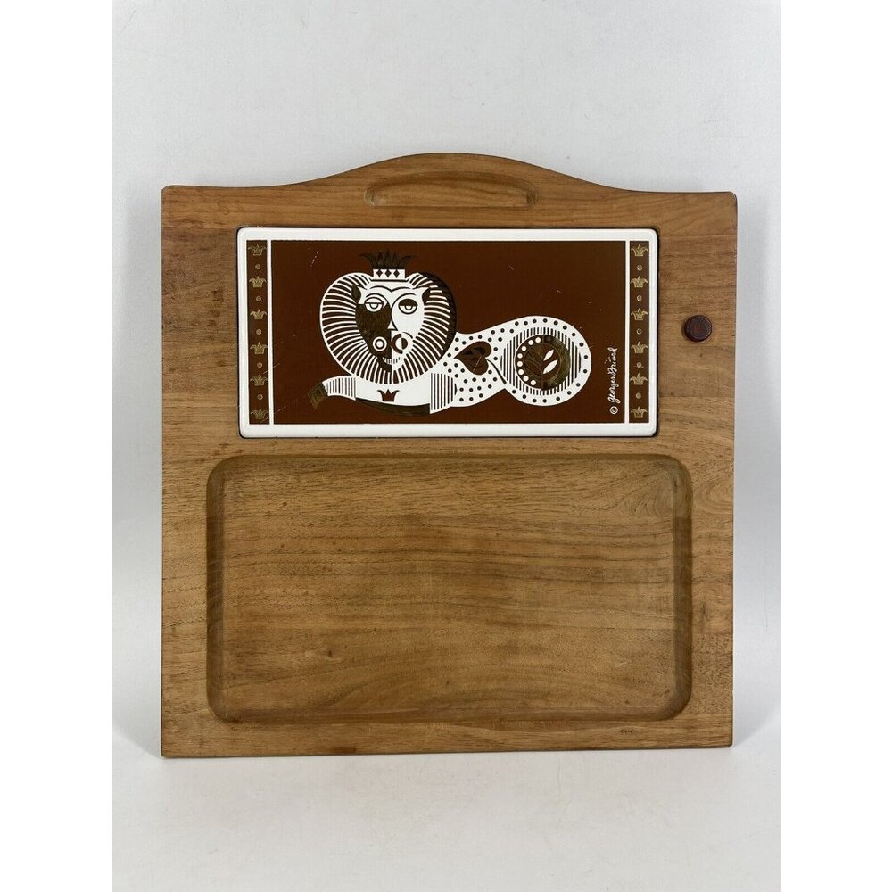 Georges Briard Vintage Cheese Board Tray Rare Lion